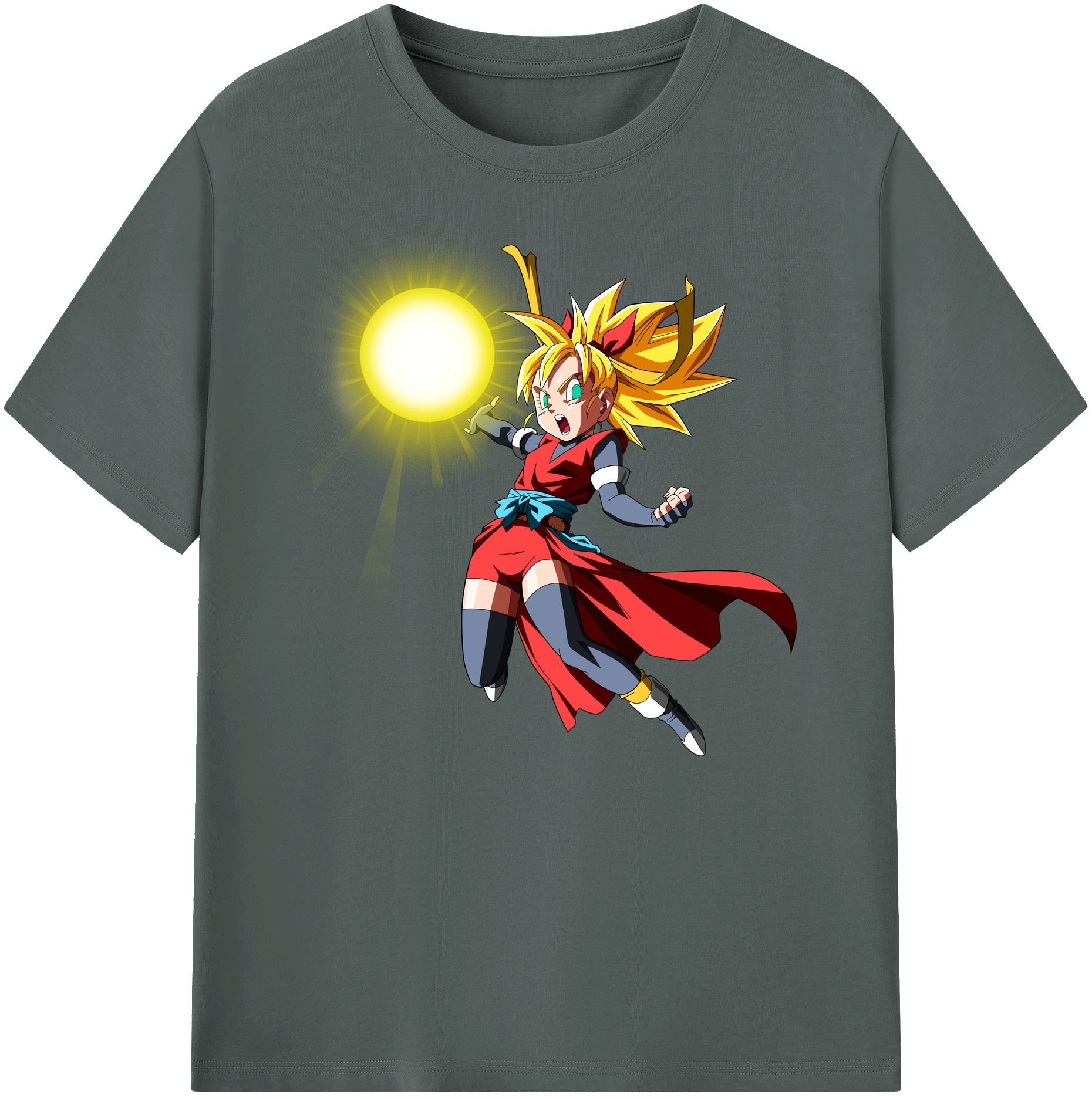 （画像用） ドラゴンボール カリフラ DRAGON BALL Caulifla 綿100％ メンズ半袖Tシャツ｜肌触りやわらか＆通気性